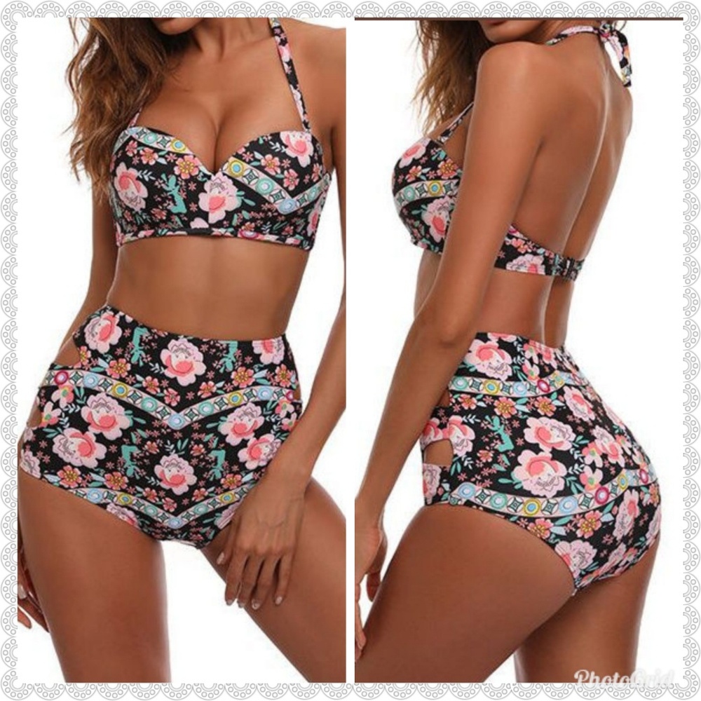 Sexy Floral high waist bikini
